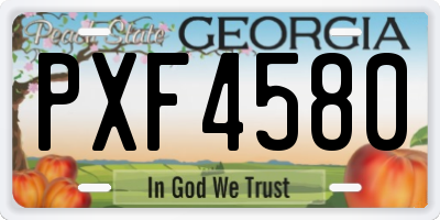 GA license plate PXF4580