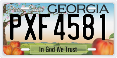 GA license plate PXF4581