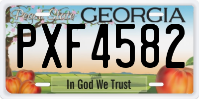 GA license plate PXF4582