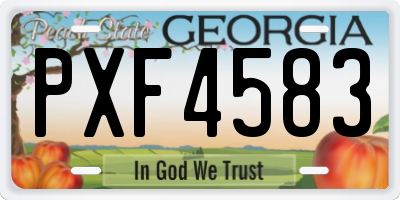 GA license plate PXF4583