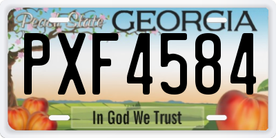 GA license plate PXF4584