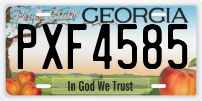 GA license plate PXF4585
