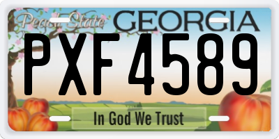 GA license plate PXF4589