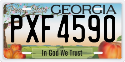 GA license plate PXF4590