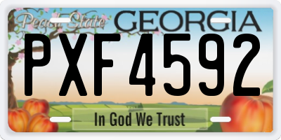GA license plate PXF4592
