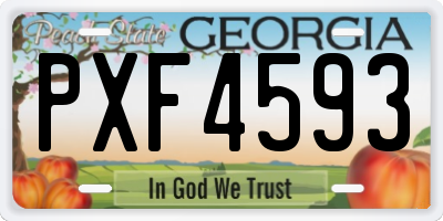 GA license plate PXF4593