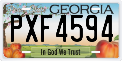 GA license plate PXF4594