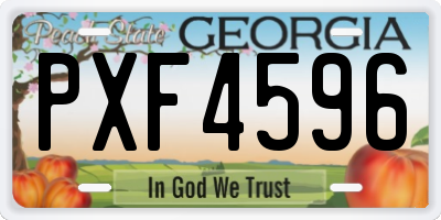 GA license plate PXF4596