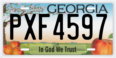 GA license plate PXF4597