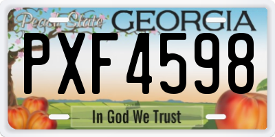 GA license plate PXF4598