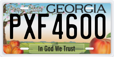 GA license plate PXF4600