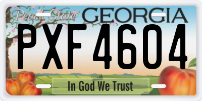 GA license plate PXF4604