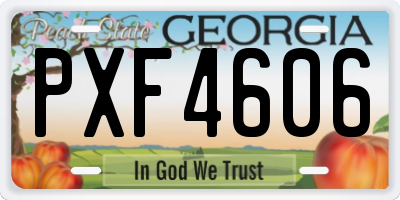GA license plate PXF4606