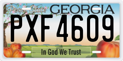 GA license plate PXF4609