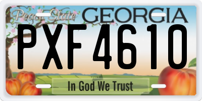 GA license plate PXF4610