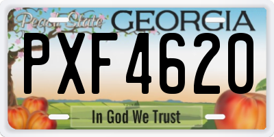 GA license plate PXF4620