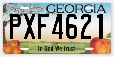 GA license plate PXF4621