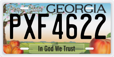 GA license plate PXF4622
