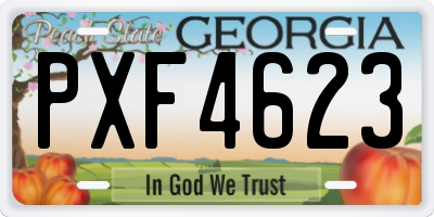 GA license plate PXF4623