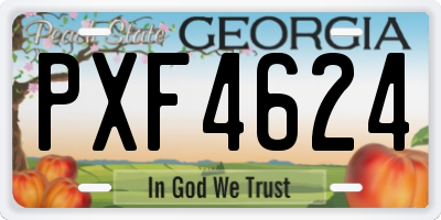 GA license plate PXF4624