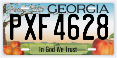 GA license plate PXF4628