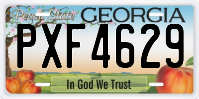 GA license plate PXF4629