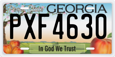 GA license plate PXF4630