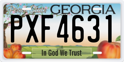 GA license plate PXF4631