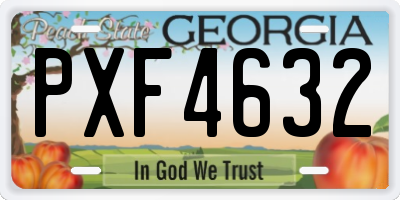 GA license plate PXF4632