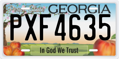 GA license plate PXF4635