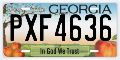 GA license plate PXF4636