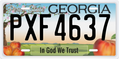 GA license plate PXF4637