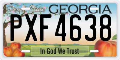 GA license plate PXF4638