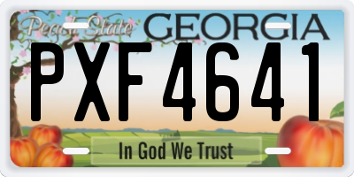 GA license plate PXF4641