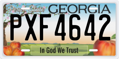GA license plate PXF4642