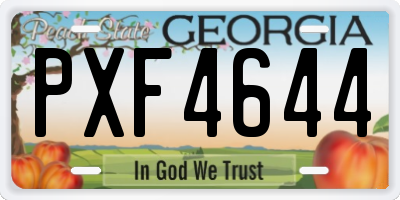 GA license plate PXF4644