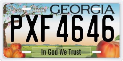 GA license plate PXF4646