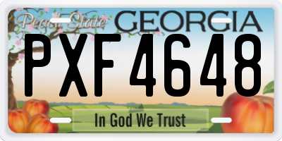 GA license plate PXF4648