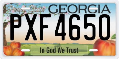 GA license plate PXF4650