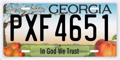 GA license plate PXF4651