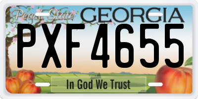 GA license plate PXF4655