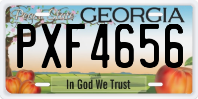 GA license plate PXF4656