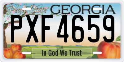 GA license plate PXF4659