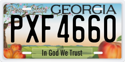 GA license plate PXF4660