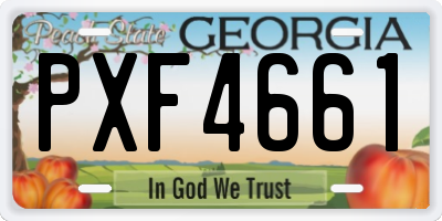 GA license plate PXF4661