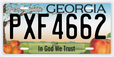 GA license plate PXF4662
