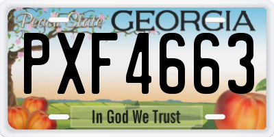 GA license plate PXF4663