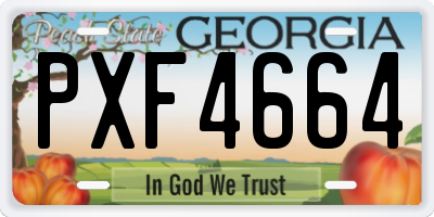 GA license plate PXF4664