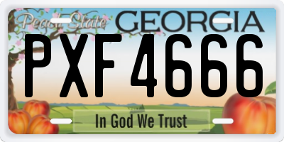 GA license plate PXF4666