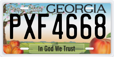 GA license plate PXF4668